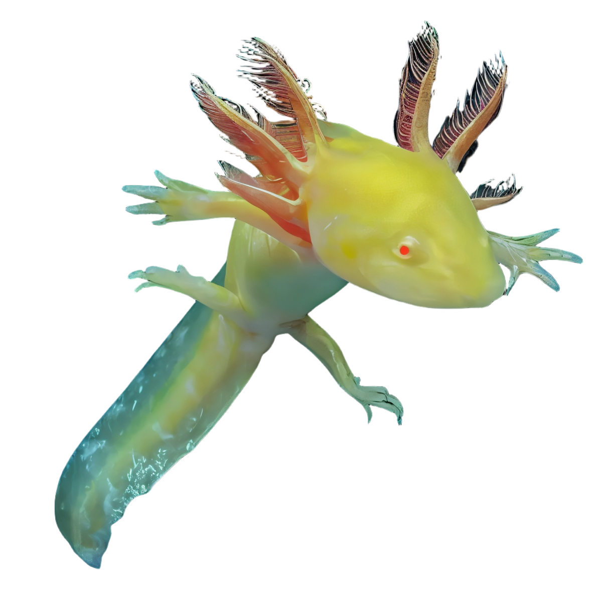 Albino Golden Red Eye Axolotl Ambystoma Mexicanum