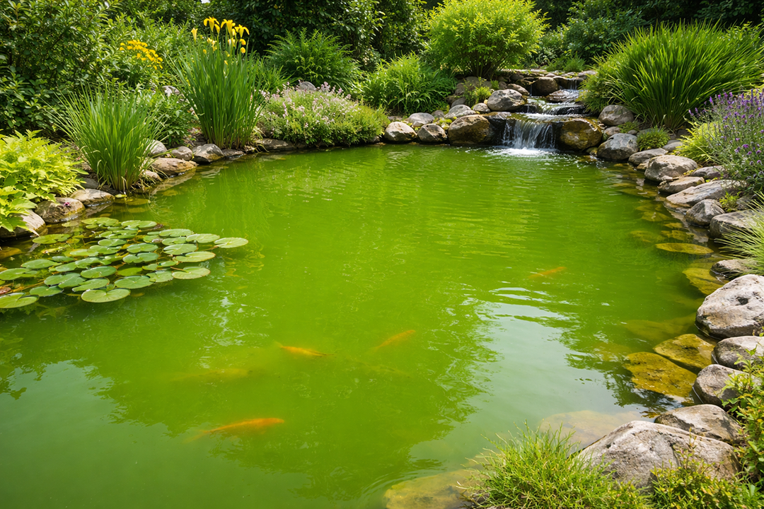 green water in ponds